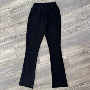 Black High-Waisted Mesh Pants